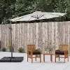 10 ft Offset UV Resistant Umbrella with White and Taupe Stripe