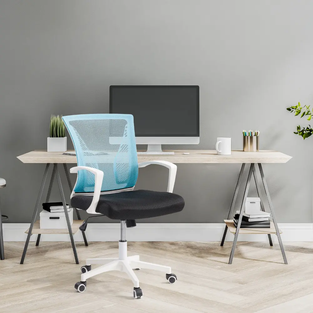 Workspace Ergonomic Teal Mesh Office Chair-1