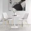 CorLiving Ivo Marble Top Pedestal Bistro Table