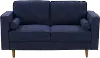 CorLiving Mulberry Fabric Upholstered Modern Loveseat, Navy Blue