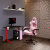CorLiving Ravagers Gaming Chair in Pink and White