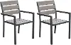 CorLiving Sun Bleached Black Outdoor Dining Chairs, Set of 2