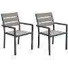 Sun Bleached Black Outdoor Dining Chairs Set of 2