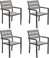 CorLiving Sun Bleached Black Outdoor Dining Chairs, Set of 4