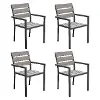 Sun Bleached Black Outdoor Dining Chairs Set of 4