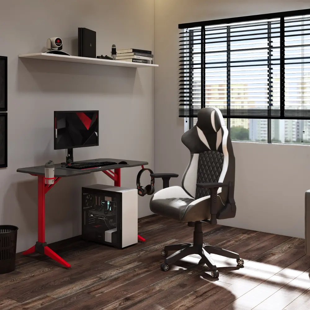 Nightshade Black and White Gaming Chair-1