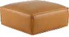 Merino Tan Leather Ottoman
