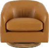 Kinsley Tan Leather Swivel Chair