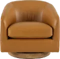 Kinsley Tan Leather Swivel Chair