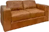 Sunset Light Brown Leather Loveseat