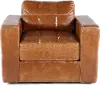 Sunset Light Brown Leather Swivel Chair