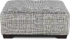 3478-12 COCKTAIL OTTOMAN BASALT 2177-18 Cutler Basalt Gray Plaid Cocktail Ottoman