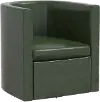 74-10GLZLNDS Sampson Dark Green Faux Leather Swivel Accent Chair - Skyline Furniture