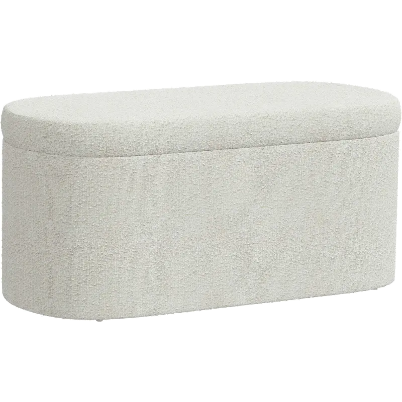 1225STMLNSNW Frida Boucle Ivory Storage Bench - Skyline Furniture