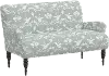 9506SKPCKMSTOGA Sammie Silk Peacocks Mist Rounded Arm Settee - Skyline Furniture