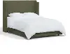 970BEDZMLRL Hattie Army Green Notched Wingback Twin Bed - Skyline Furniture