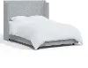 970BEDZMPMC Hattie Gray Notched Wingback Twin Bed - Skyline Furniture