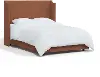 973BEDZMTRC Hattie Terracotta Notched Wingback King Bed - Skyline Furniture