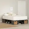 14319 Prairie Gray Full Storage Bed with Baskets - South Shore