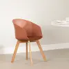 13763 Flam Orange and Natural Dining Room Chair