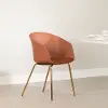 13764 Flam Orange Chair with Gold Metal Legs