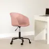 13773 Flam Pink and Black Swivel Chair - South Shore