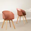 13776 Flam Burnt Orange Chair Set with Wooden Legs - South Shore