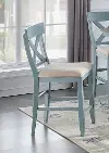 Bar Harbor Blue Counter Height Dining Chairs with Padded Seat, Set of 2