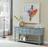 Bar Harbor Blue Six Drawer Console Table