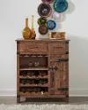 Rustic Two Drawer Wine Cabinet