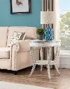 Athens White Round Accent Table