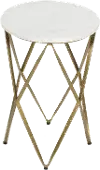 Glam White and Gold Accent Table