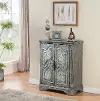 66109 Farmhouse Distressed Gray Cabinet
