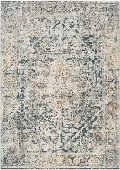 Presidential 5 x 8 Ice Blue and Ivory Area Rug