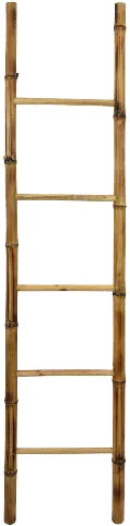 72 Inch Bamboo Brown Décor Ladder