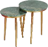 69249 Avery Green Marble Nesting Tables, Set of 2