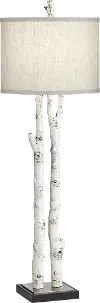 White Forest Wood Table Lamp