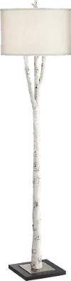 White Forest Wood Floor Lamp