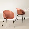 14344 Flam Burnt Orange Chair Set with Black Metal Legs - South Shore