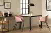 14346 Flam Pink Chair Set with Black Metal Legs - South Shore