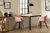 14346 Flam Pink Chair Set with Black Metal Legs