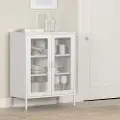 14494 Eddison White Mesh 2-Door Storage Cabinet - South Shore