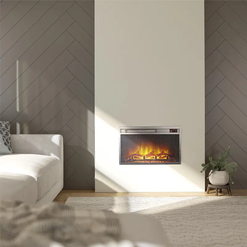 AltraFlame Black 23 x 14 Electric Fireplace Insert with Mesh Front