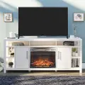 Garrick Ivory Oak 75 Electric Fireplace TV Console