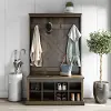 Knox County Brown Entryway Bench with Hall Tree