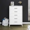 Lynnhaven White 5 Drawer Dresser with White Marble Top