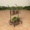 30.5 Inch Metal and Wood Cart