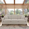 FLJ85SLBM-03K Flare Light Beige Microsuede Sofa - Bush Furniture