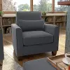 FLK36SDGM-03 Flare Dark Gray Microsuede Accent Chair with Arms