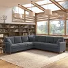 FLY110SDGM-03K Flare Dark Gray Microsuede L Shaped Sectional - Bush Furniture